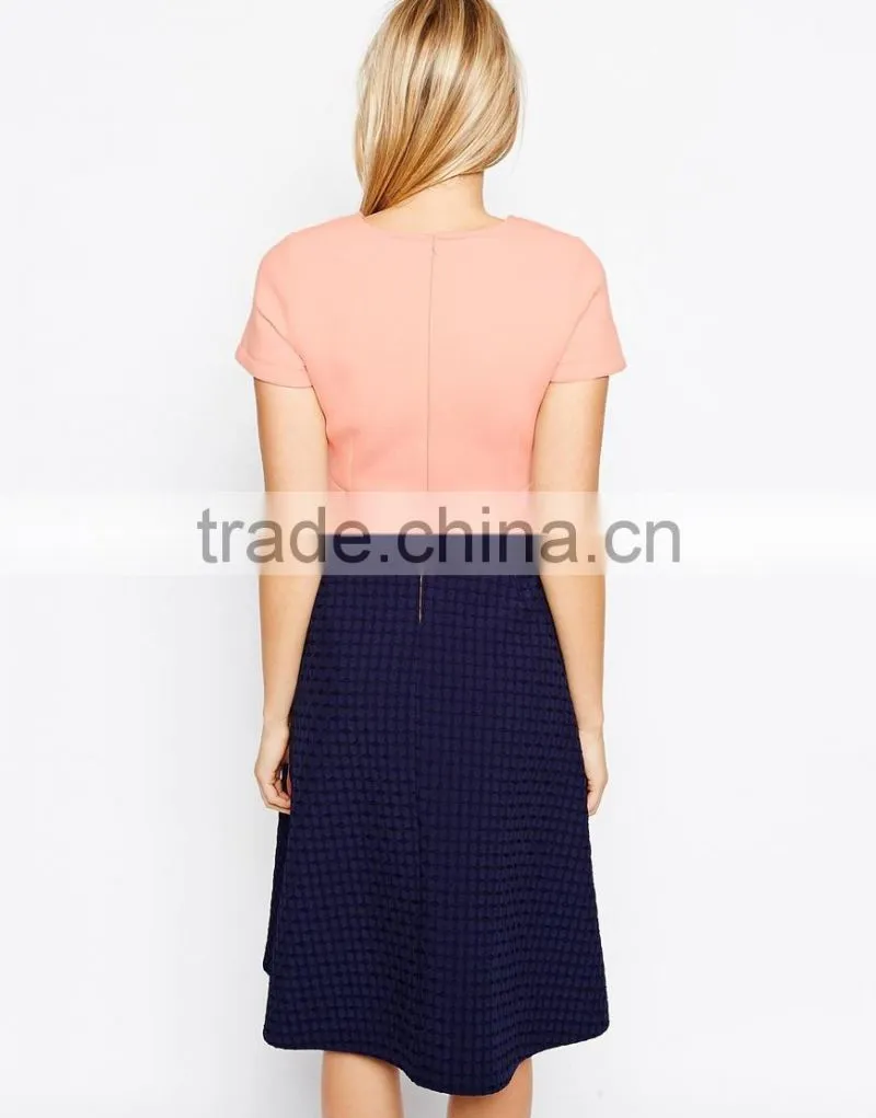 Maternity Bonded Skater Dress With Textured Full Skirt China supplier