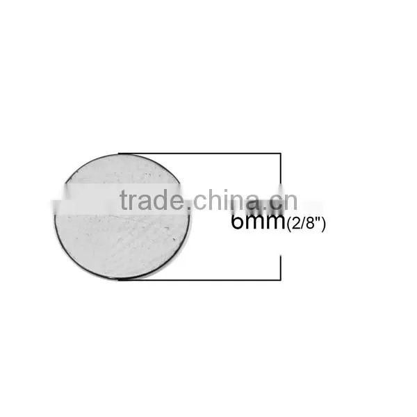 Plastic Sewing Shank Buttons Scrapbooking Single Hole Round Silver Tone 6mm Dia