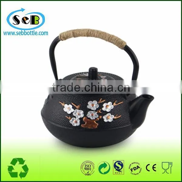 Koodee Cast Iron teapot with embossed decor for wholesale/direct factory