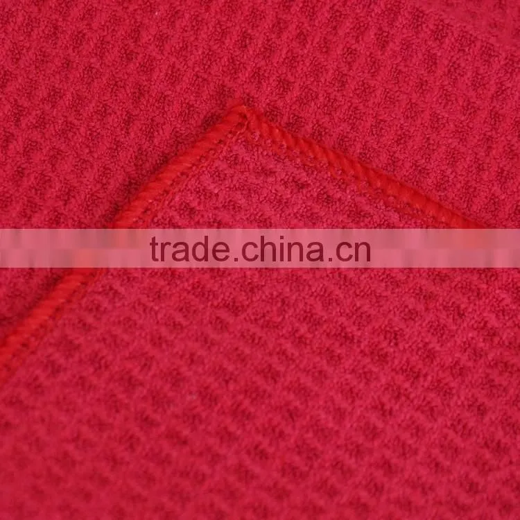 Plain dyed microfibre waffle cleaning cloth, 100% polyester waffle dishcloth, waffle cleaning cloth manufacturer