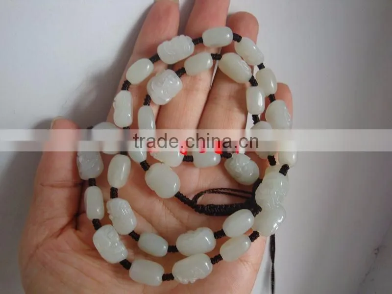 jewels jade Hetian jade jade necklace male eighteen Arhats handmade Jade Pendant Necklace Chain Lanyard Mens Genuine jade stone