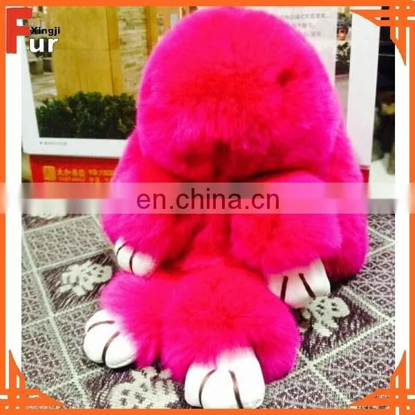 Fox Shaped Rex Rabbit Fur Keychain