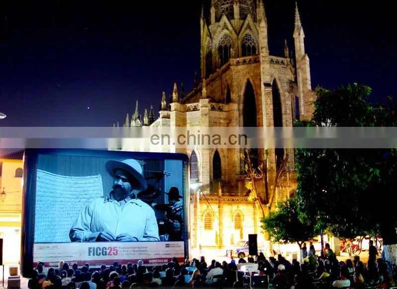 24ft strong inflatable projector open air giant movie screen for film festival
