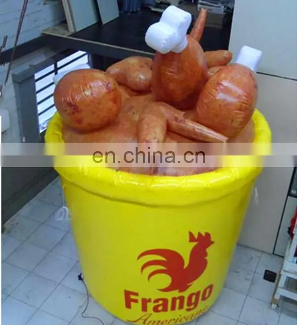 giant inflatable bucket meal replica model /huge inflatable fried chicken