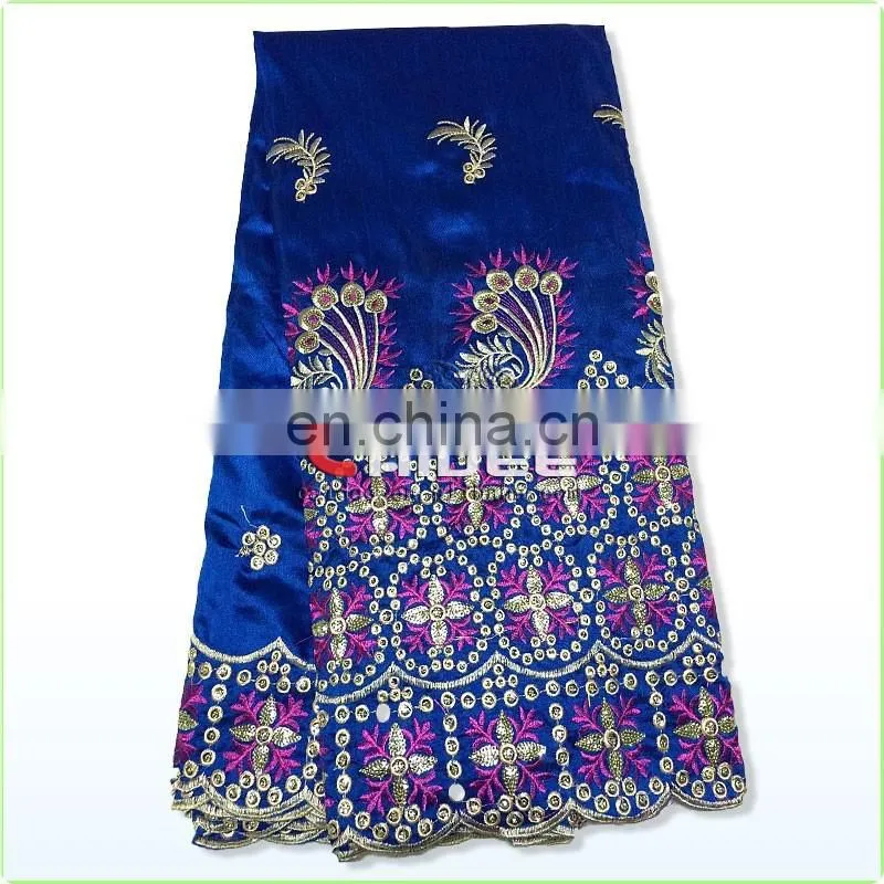 2014 african wear beaded raw silk george raw silk fabric for sale No.LG41200491