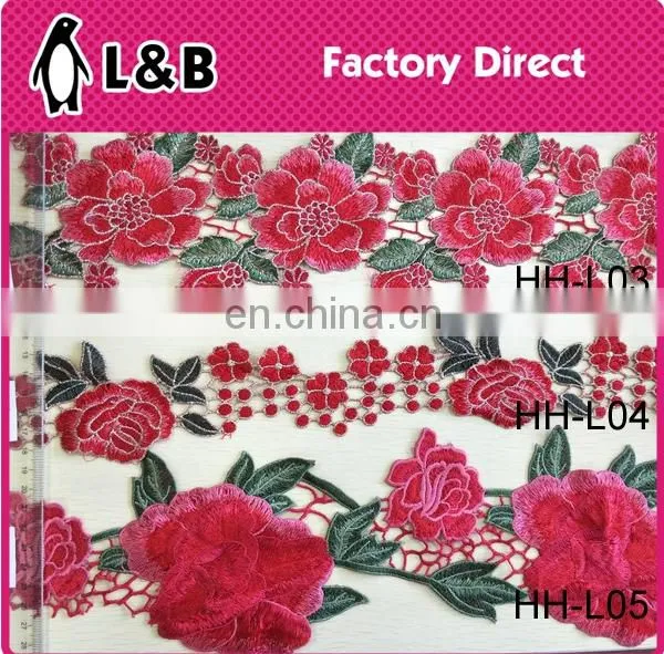 factory manufacture multicolor national style embroidery designs 3D flower lace