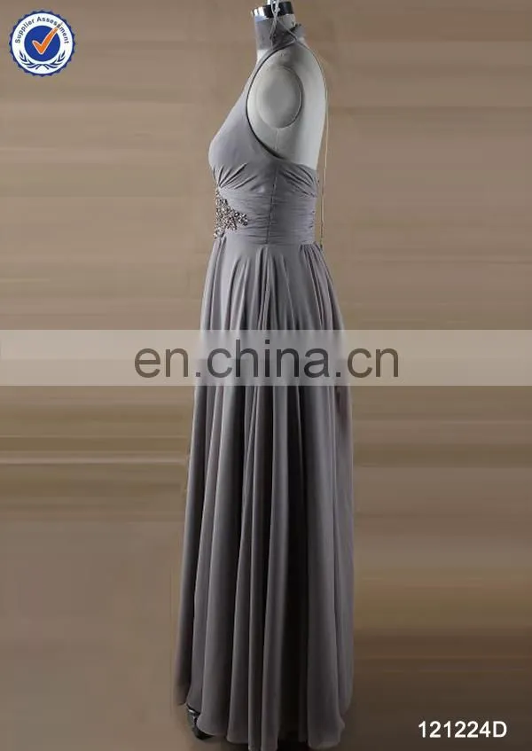 Vintage halter grey mother of the bride dresses for formal occasion