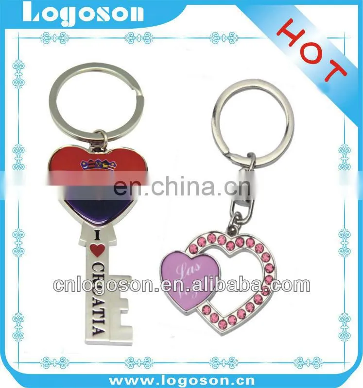 Christmas gift of heart shape metal key chain