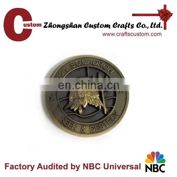 Maritime patrol 3D metal coin antique brass cheap custom coin