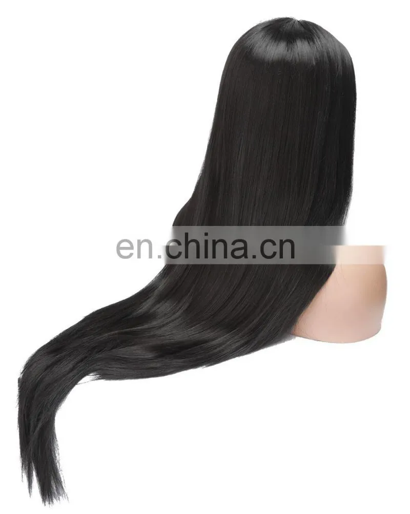 Peruvian hair preplucked straight wave human hair full lace wig