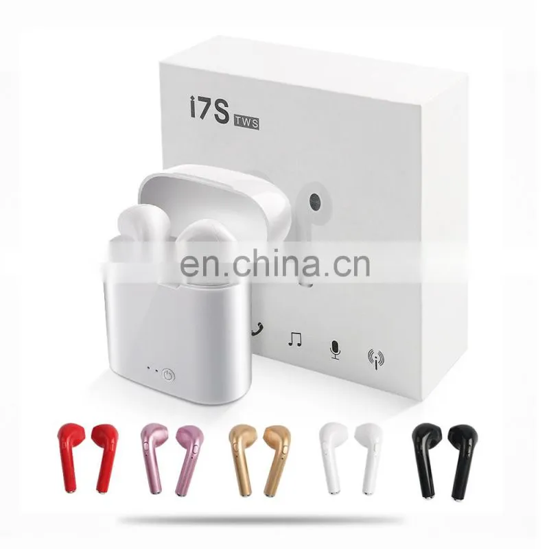 Free Sample with Custom Logo i7s TWS Headphone In Ear Wireless Earphone with Charging Box