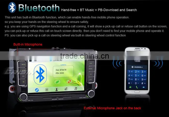 Erisin ES7698V 7" Car Radio DVD GPS Seat Golf 5 6 Passat Caddy Polo Skoda