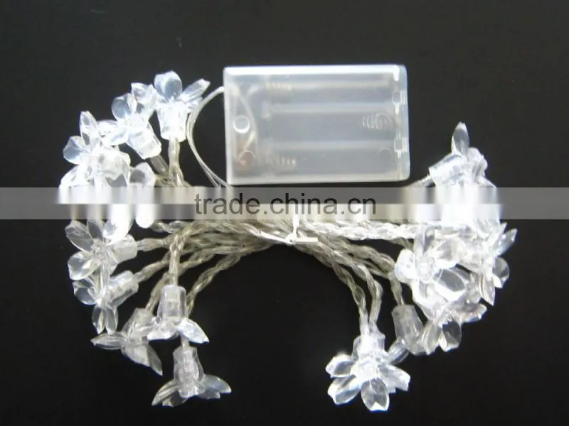 20L led christmas lights chain with flowers clear wire 2015 new design strip lights