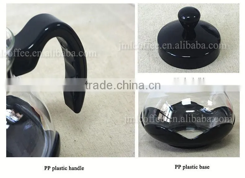 colorful PP plastic glass teapot with stainless steel filter