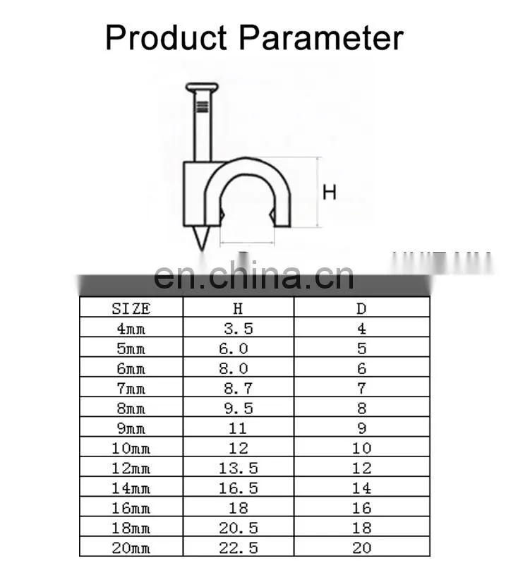 Wholesale Round Steel Nail Line Card Plastic Metal Cable Clip