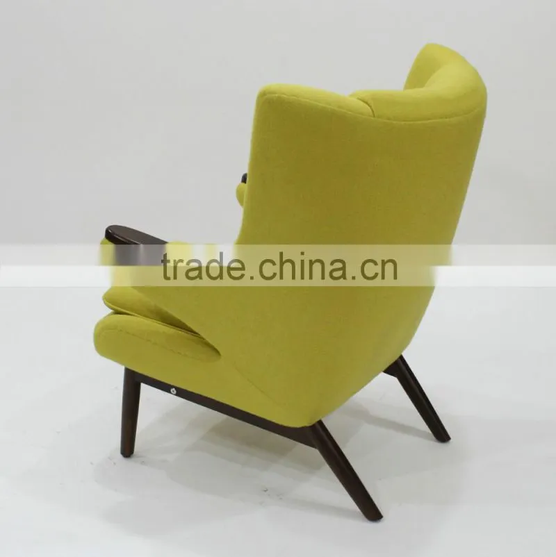 replica classic fiberglass material cashmere Hans J. Wegner PP19 The Teddy Bear Chair with ottoman