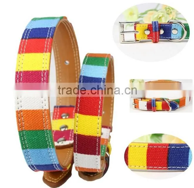 rainbow color small MOQ PU leather dog leash wholesale
