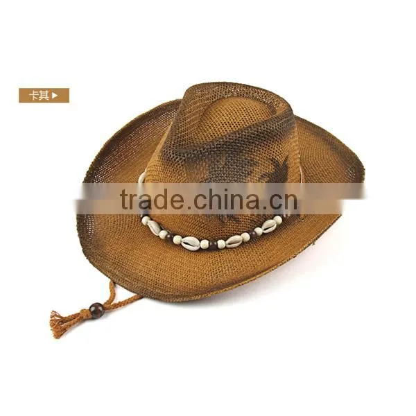2015 Unisex Top quality mexican sombreros bulk straw cowboy hats mens Straw Beach Hat for sale