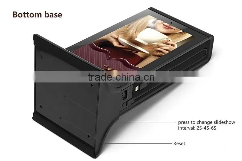 advertising display AD power bank use in coffee shop and restaurant