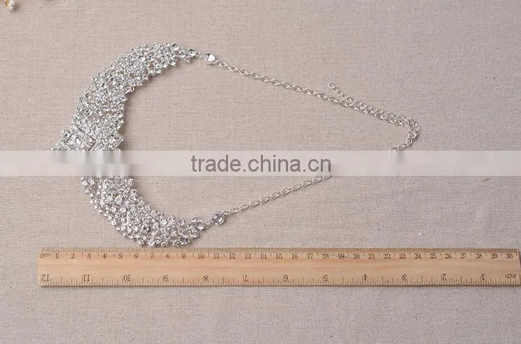 Bridesmaid Rhinestone Chunky Wedding Jewelry Set Beautiful Necklace Set