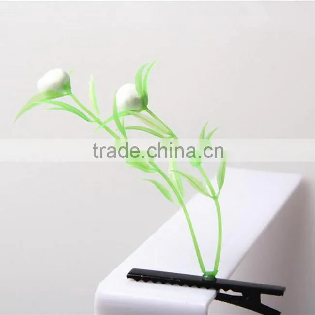 Hot sale growing grass hair doll green plant flower hair pin jewelry
