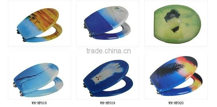 Decorated color wc polyresin seat cover resin sea shell toilet seat cover