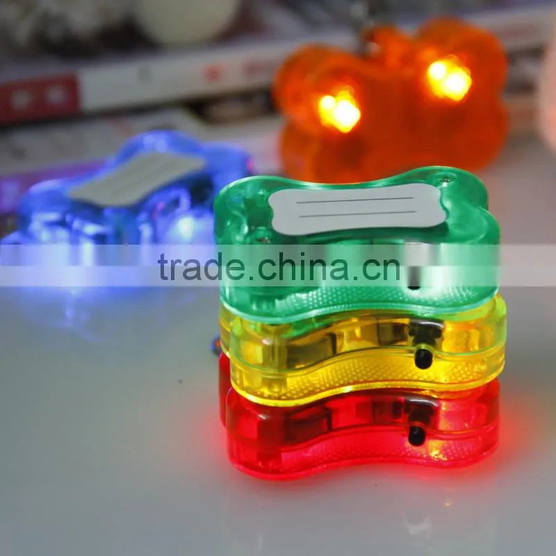 Anti-losing Pet Supplies Led Light Pendants Bone Shaped Dog Tags