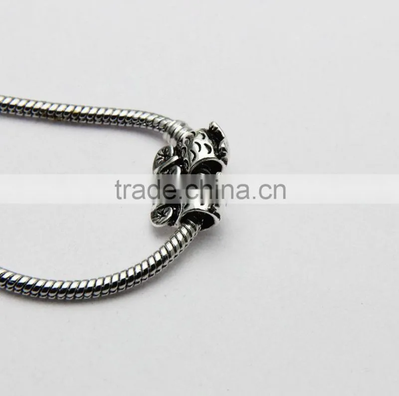 Creative New Style Owl Shape Large Hole Beads DIY Anti-Silver Bracelet Beads with Hole Accessories