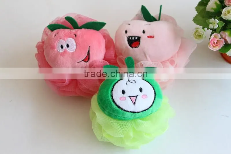bath ball with flannelette fruit
