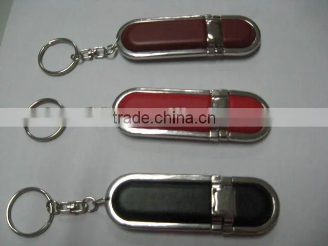 Fashional Leather USB flash drive with gift box for business gift