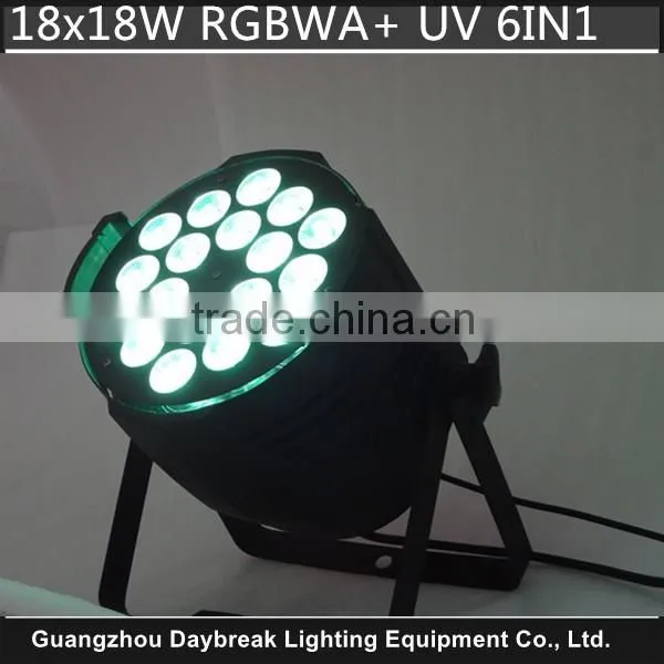 18 RGBWA UV led par6in1 light factory wholesale cheap price 18*18w high brightness top quality