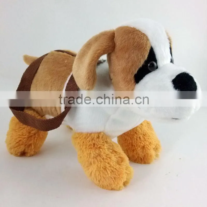 plush stuffed toy dog bag/plush toy bag/baby cute dog plush toy bag