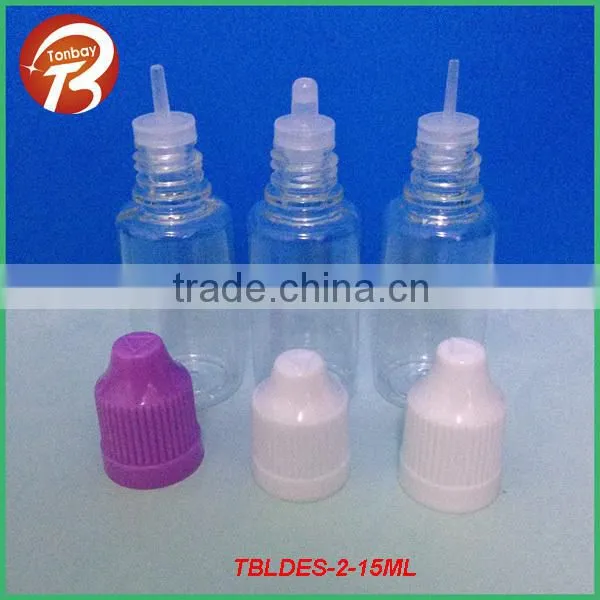18ml e cigarette/liquid bottle/container with childproof cap