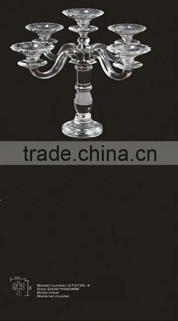 table top clear crystal candle holder centerpieces&candle holder 8 arms crystal candelabra