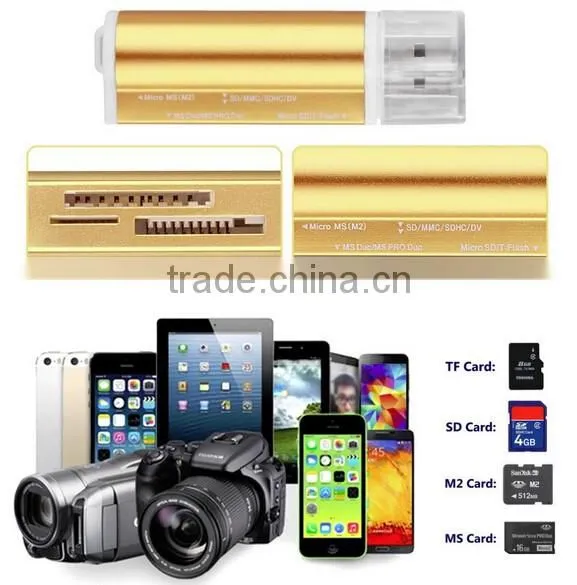 2.0 USB Interface and SM Card ,MMC Card,SD Card,XD Card ,CF Card LighterType Card Reader