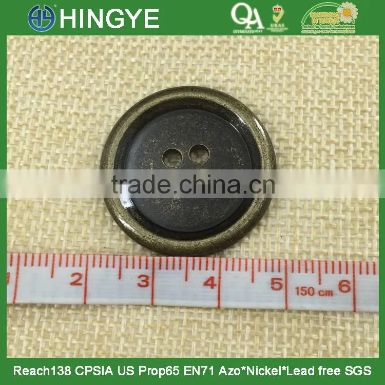 wholesale antique brass 4 holes sew buttons for coat