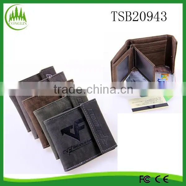 Men Boy Canvas Tri-Fold Wallet Travel Sports Kids Holiday Plain Coin Tri-Fold Wallet