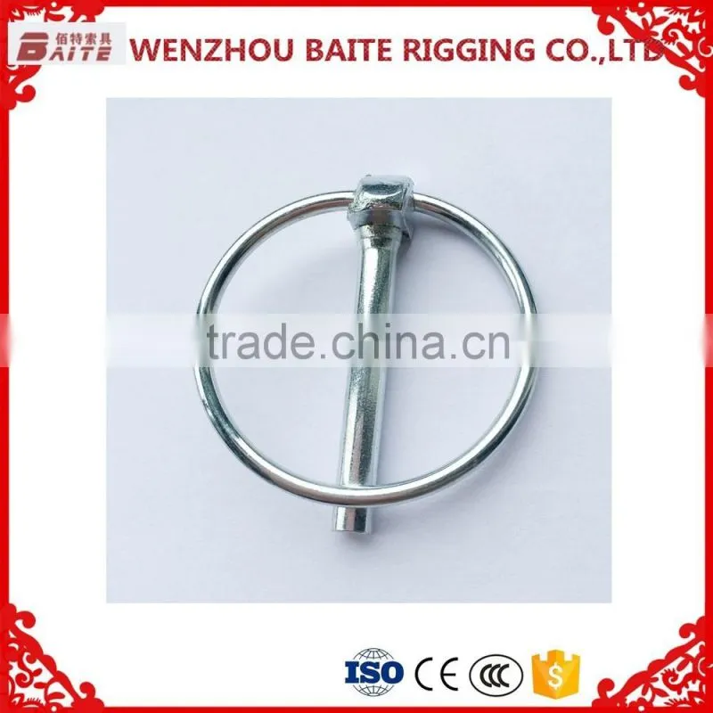 ISO 9001-2008 OEM high precision Nickel Plated Safety linch pin lynch pin wire lock pin China Rigging Hardware Manufacture