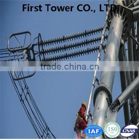Chinese supplier double loop power transmission monopole tower