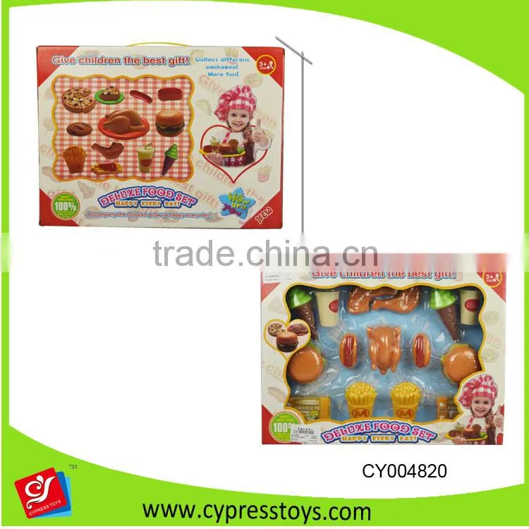 Deluxe Fast Food Pretend Playset For Kids With Burger Turkey Icecream And More