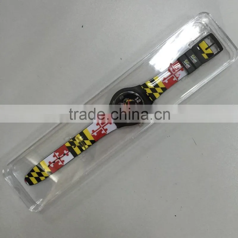 Fancy kids Sandwich band watch full printing plastic band watch child