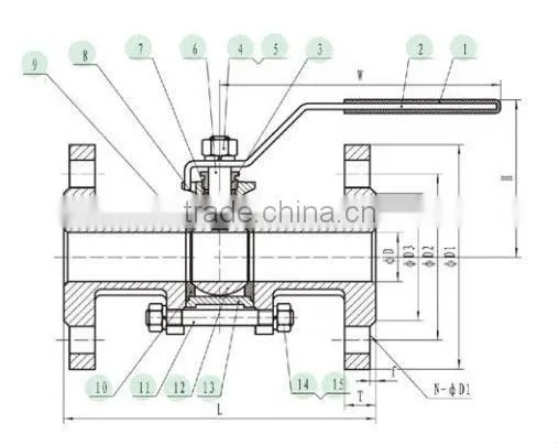3pc flanged ball valve (din) ss316