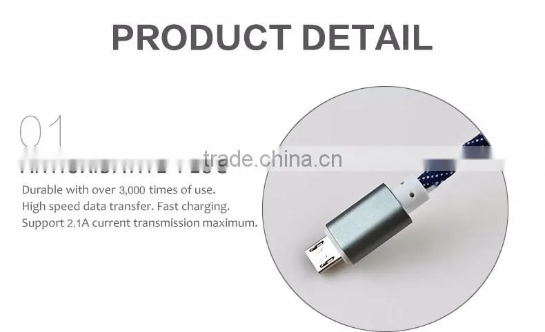 2016 Newest Denim Fabric Micro USB Cable Jean Metal Plug Data Charging cable for iPhone 6 6S Plus 5 5s Android Type C