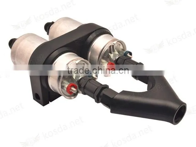 Set of tools for cars aluminum oil catch can, an8 Y fittings billet oil filter surge tank
