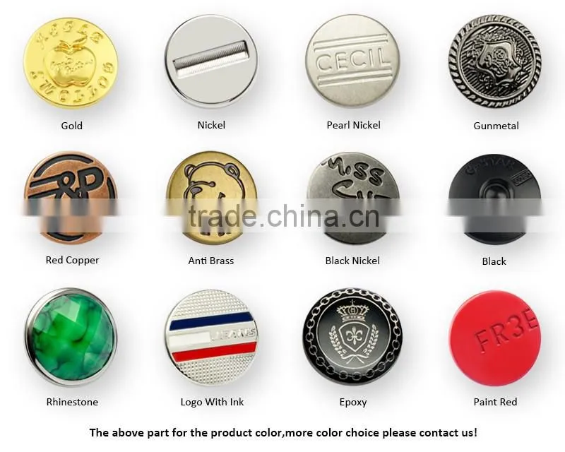 Fashion Luxury Alloy Custom Logo Metal Buttons