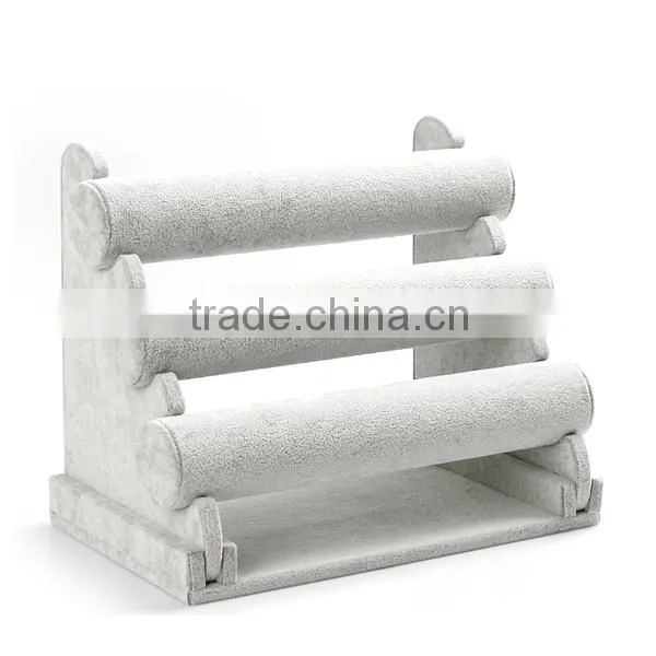 Grey Velvet Bracelet Display Rack