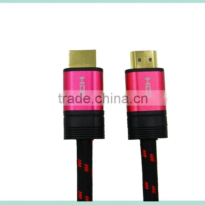 V1.4 and V2.0 Pink high speed hdmi cable with Ethernet and gold connector support 3D and 4k