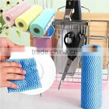 Roll of 50pcs Multipurpose Non-woven Fabric Nonstick Wiping Rags House Cleaning Cloth Kitchen Dish Dishcloth