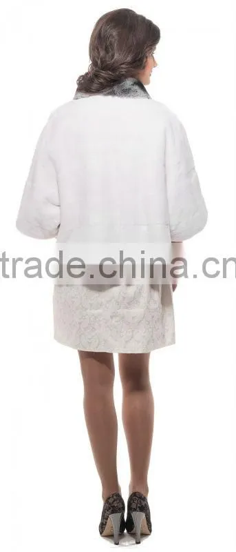 rex14053 lady fashion rex rabbit fur coat chinchilla collar