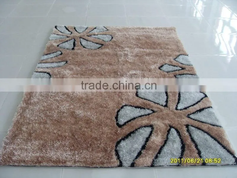 South Korea Silk Pure Color Rugs,hand tufted semi circle rug